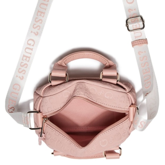 New Guess Mini Faux-Leather Logo Satchel - Picture 4 of 5